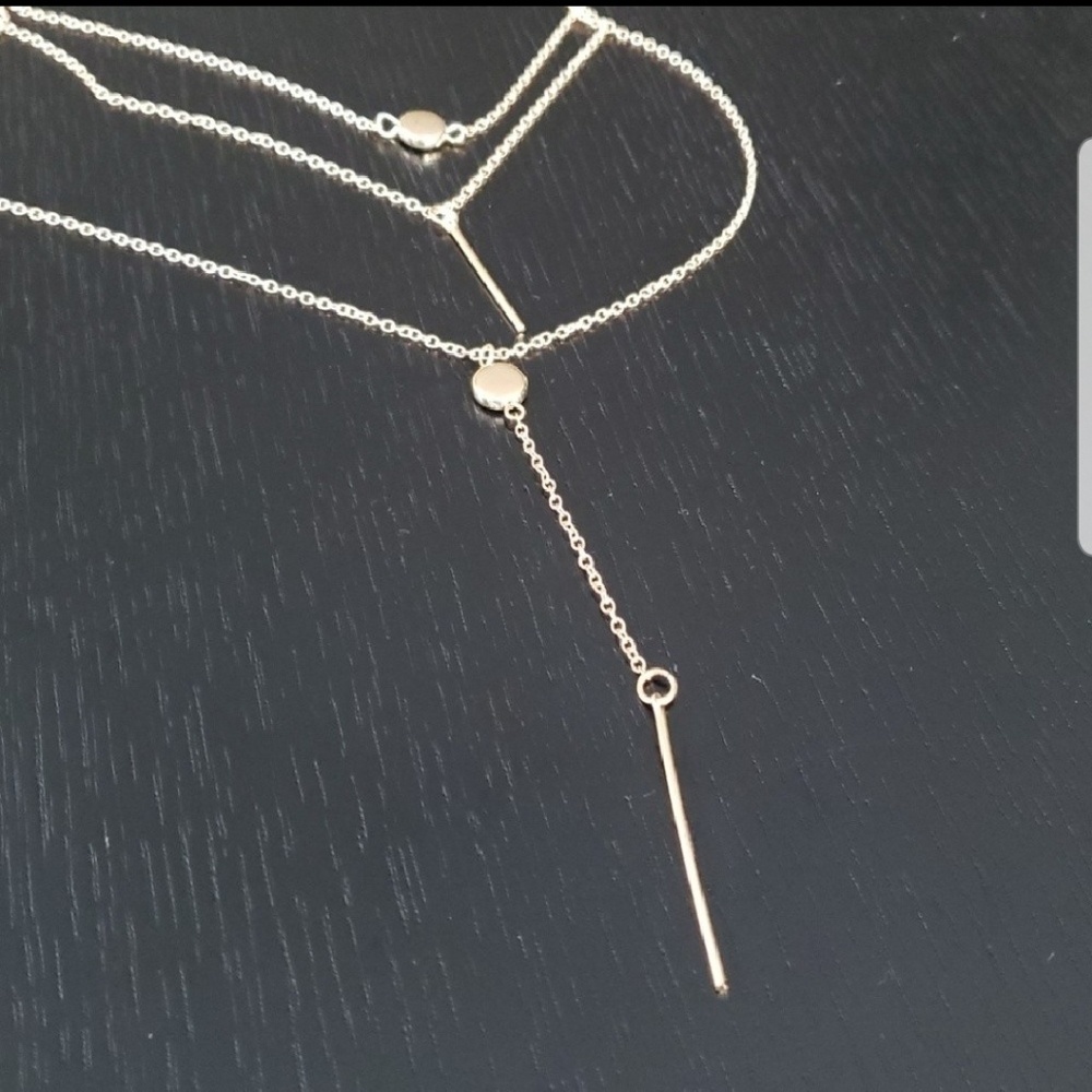 Multilayer Long Golden necklace - Picture 3 of 5